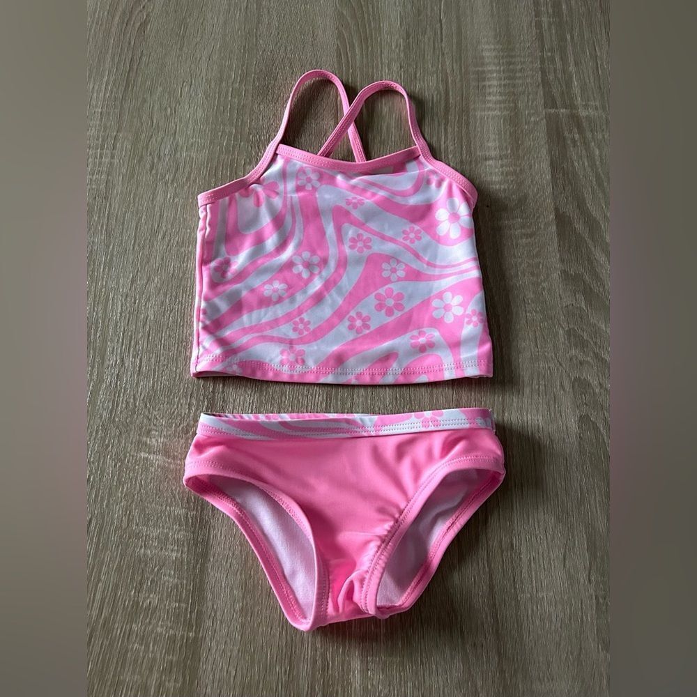 NWOT … WONDER NATION “Size: 2T” Pink Floral Swirl Swimsuit